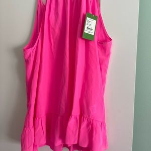 Lilly Pulitzer Silk Millie top tropical pink size xl